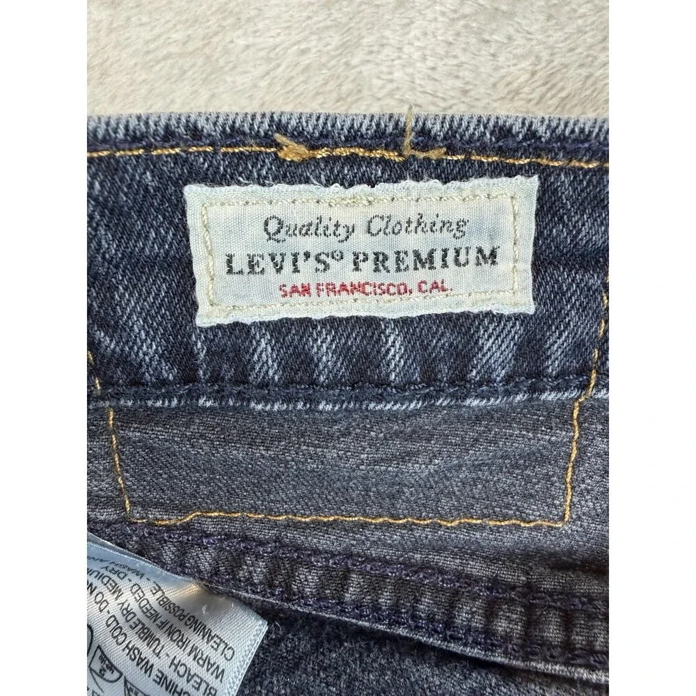 Levis Premium 513 Jeans Mens 31x30 Blue Slim Fit Straight Stretch Dark Wash BigE
